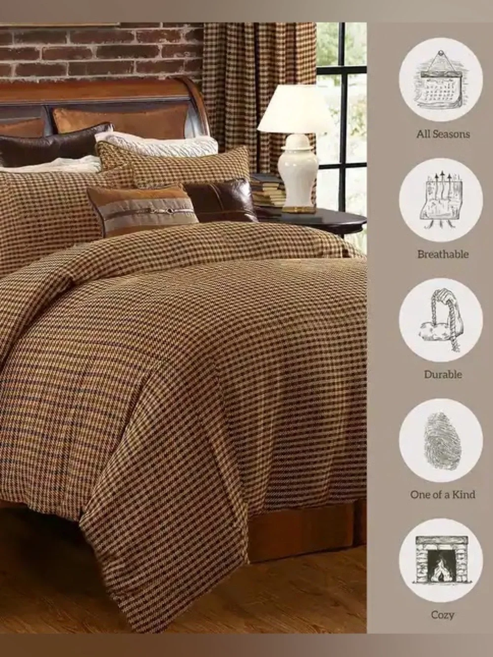 Paseo Road Clifton Woven Twill Plaid Cabin Lodge Bedding 3 Piece Comforter Full